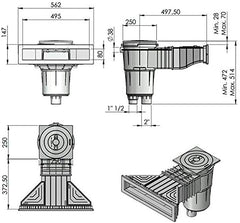 Skimmer sfioratore per c.a verniciato, piastrellato o membrana in PVC